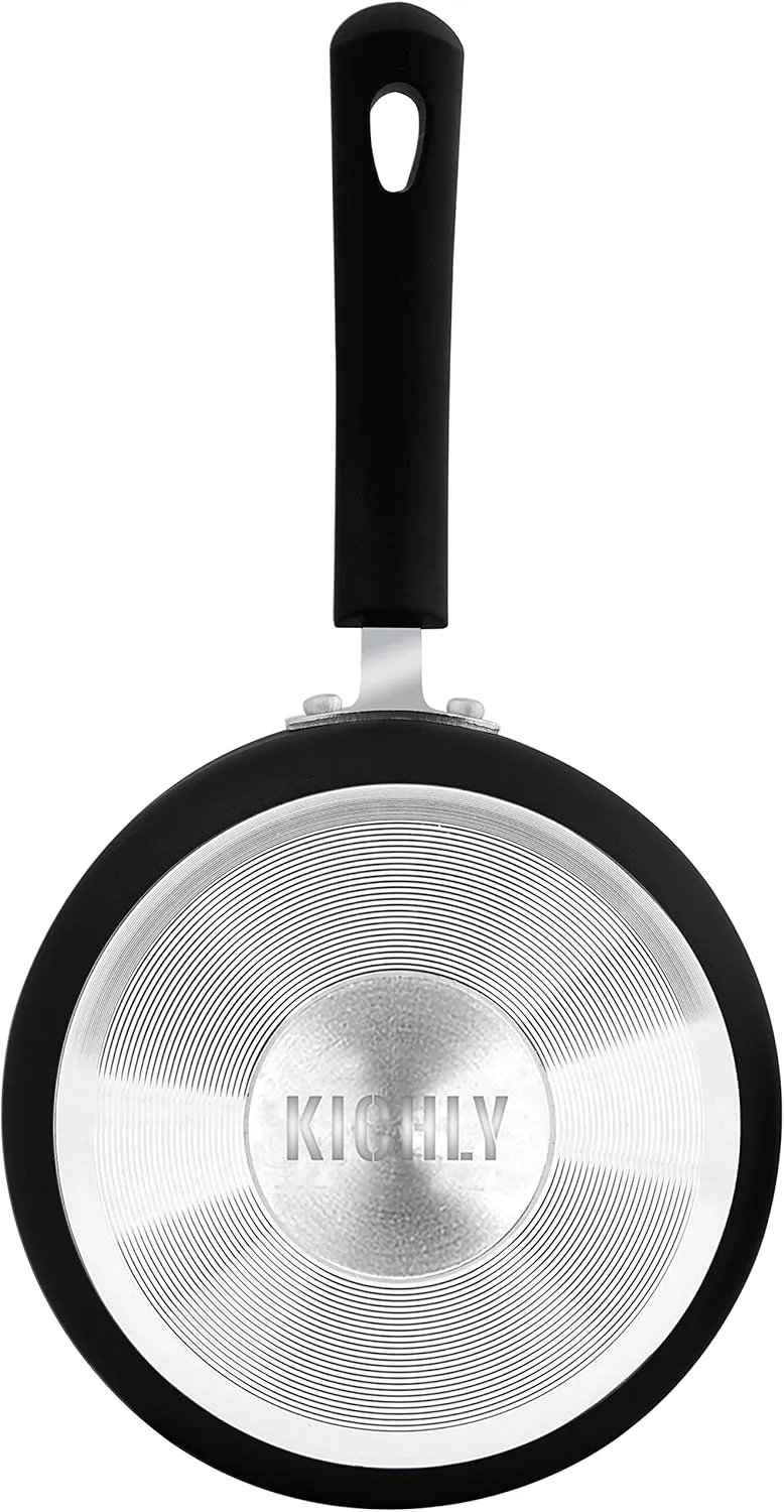 Nonstick Saucepan with Glass Lid,Multipurpose Use for Home Kitchen or Restaurant Milk Pan（16cm / 1.5 Litre ）