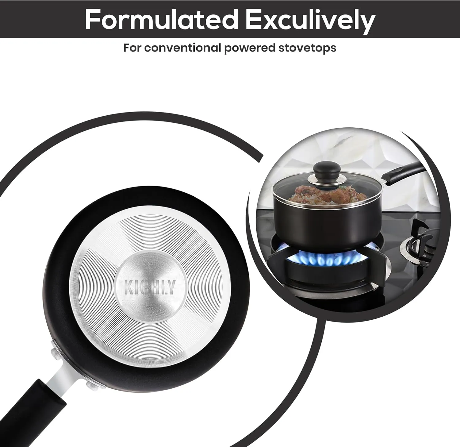 Nonstick Saucepan with Glass Lid,Multipurpose Use for Home Kitchen or Restaurant Milk Pan（16cm / 1.5 Litre ）
