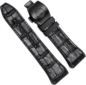 Nylon Genuine Leather Watchband for Franck Muller V45 Series watch strap with Folding Buckle