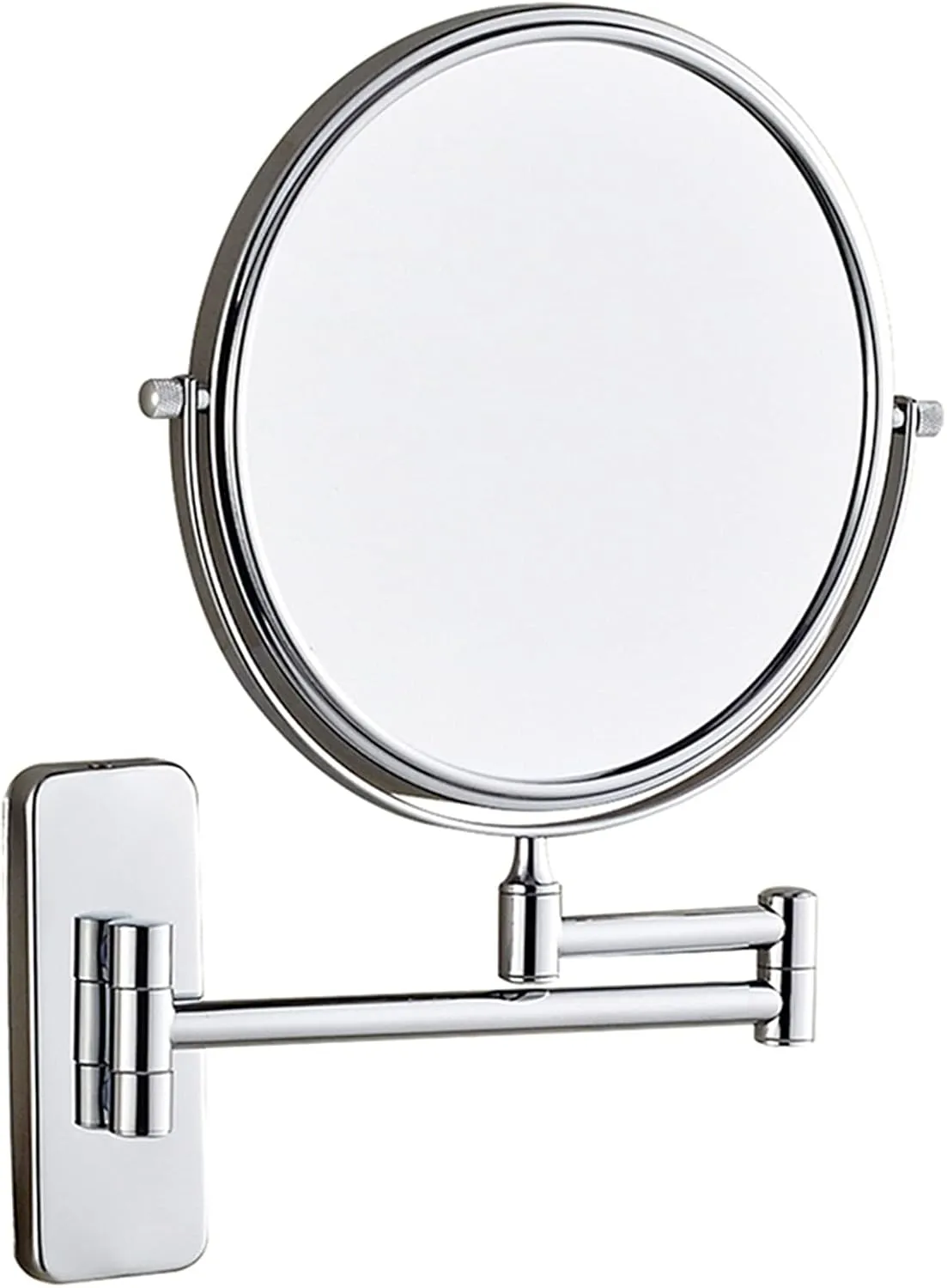 OGRAFF Wall Mounted Makeup Mirror, 8 inch Chrome Finish Double Sided Magnifying Shaving Mirror, Extendable Bathroom Round Cosmetic Vanity Mirrors,3X (Color : 5X)