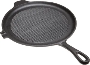 Old Mountain Pre Seasoned 10148 11 1/4 Inch Round Grill with Assist Handle