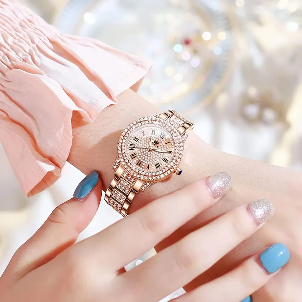 OLEVS Ladies Watches Rose Gold Japanese Quartz Female Watches for Women Waterproof Stainless Steel Casual Dress Lady Wrist Watches