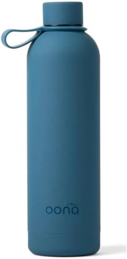OONA Insulated Water Bottle 25 oz, BPA-Free Stainless Steel Water Bottle, Leak-Proof with Carrying Loop, Double Wall Vacuum Insulation, Stays Hot or Cold for 12 Hours, Travel Friendly (Midnight Blue)