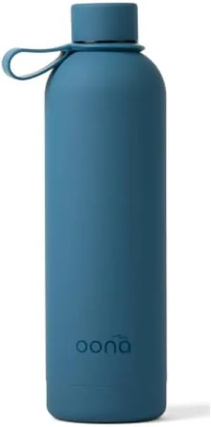 OONA Insulated Water Bottle 25 oz, BPA-Free Stainless Steel Water Bottle, Leak-Proof with Carrying Loop, Double Wall Vacuum Insulation, Stays Hot or Cold for 12 Hours, Travel Friendly (Midnight Blue)