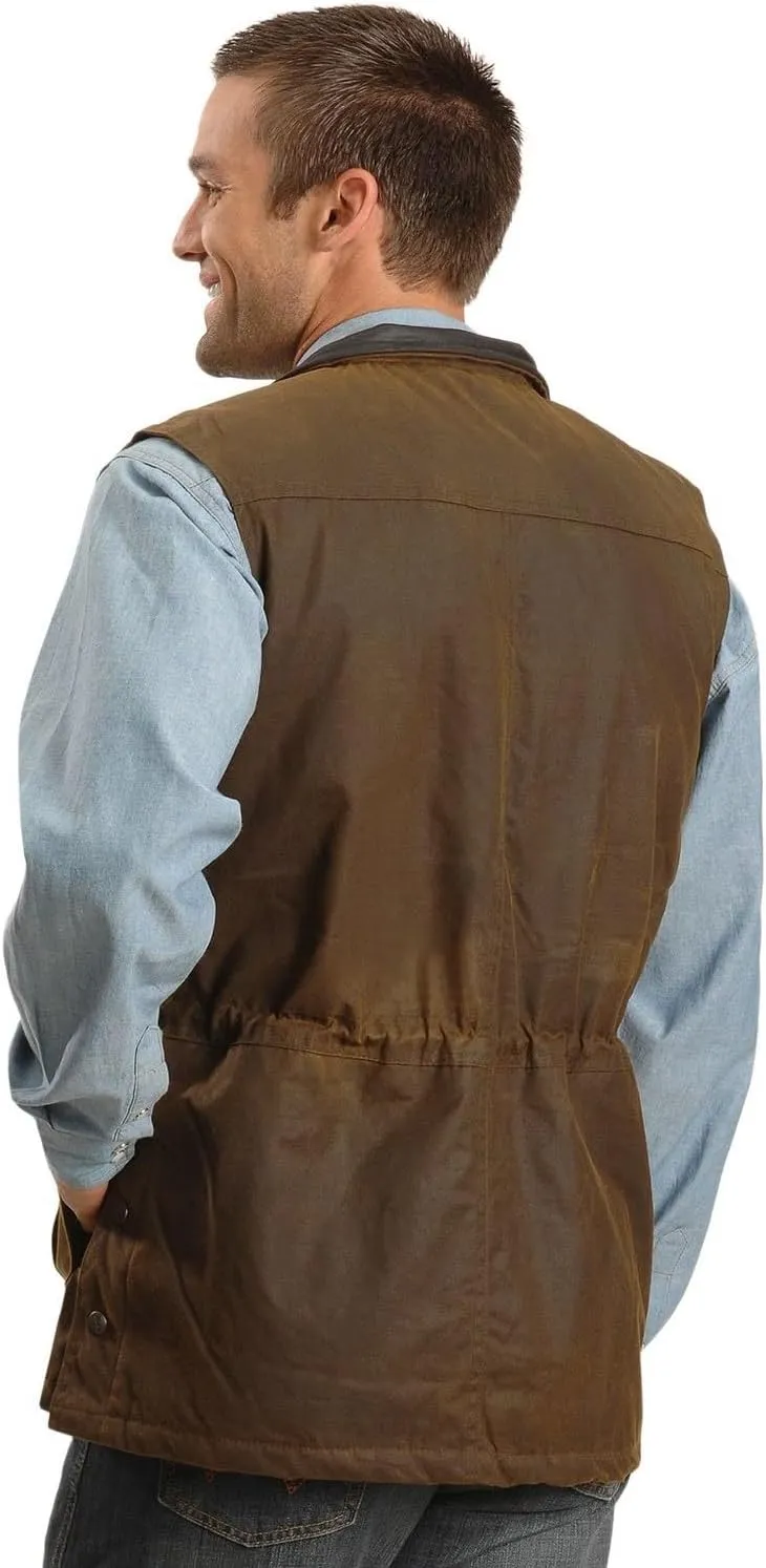 Outback Trading Company Men's 2049 Deer Hunter Waterproof Breathable Cotton Oilskin Vest, Bronze
