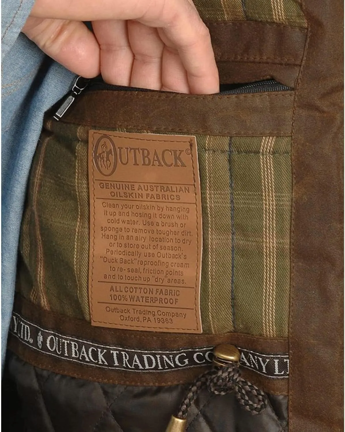 Outback Trading Company Men's 2049 Deer Hunter Waterproof Breathable Cotton Oilskin Vest, Bronze