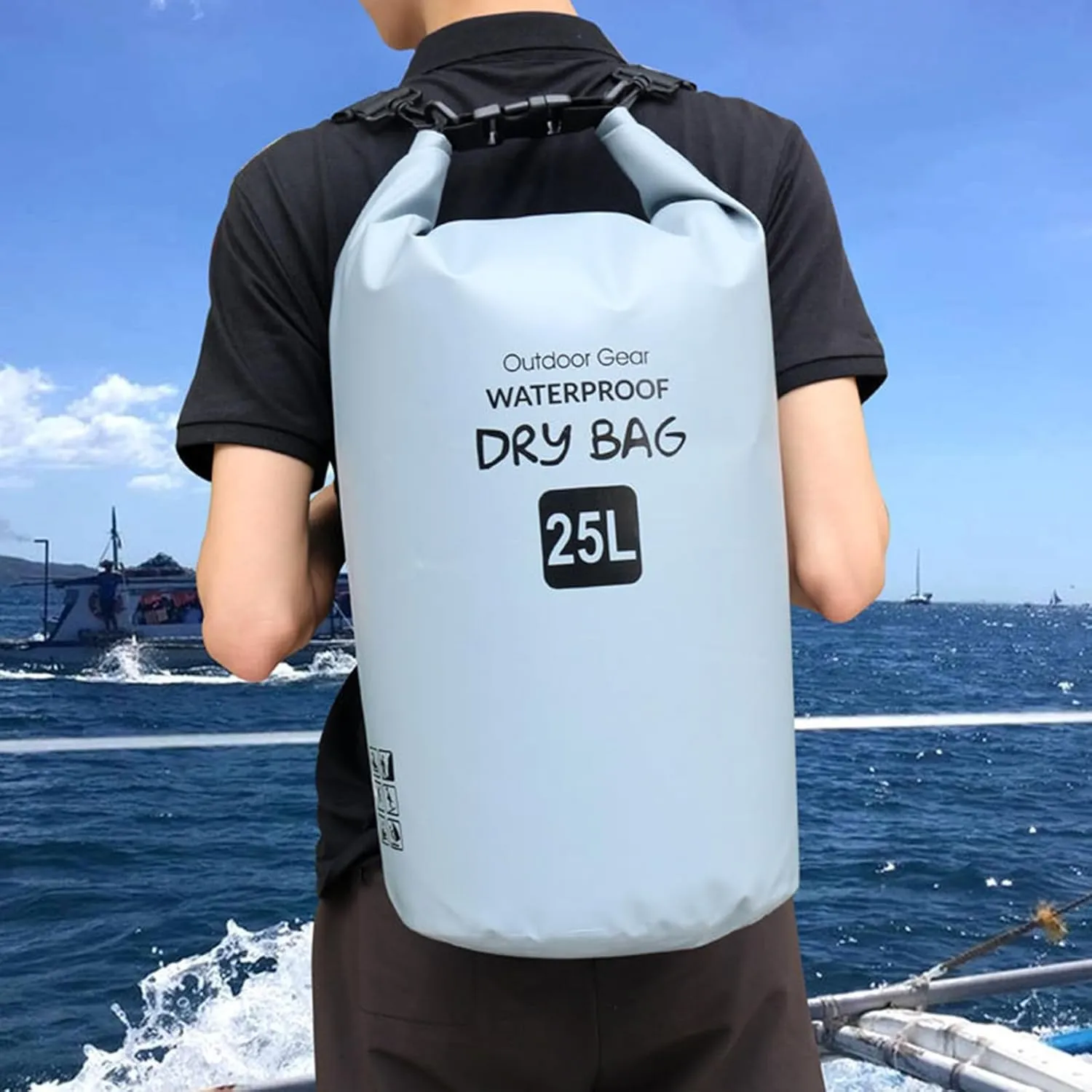 Outdoor Beach Buckled Storage Sacks Waterproofs Dry Bag Swimming Bag Floating Bags for Camping Hiking Trekking, Rose Re, 20L
