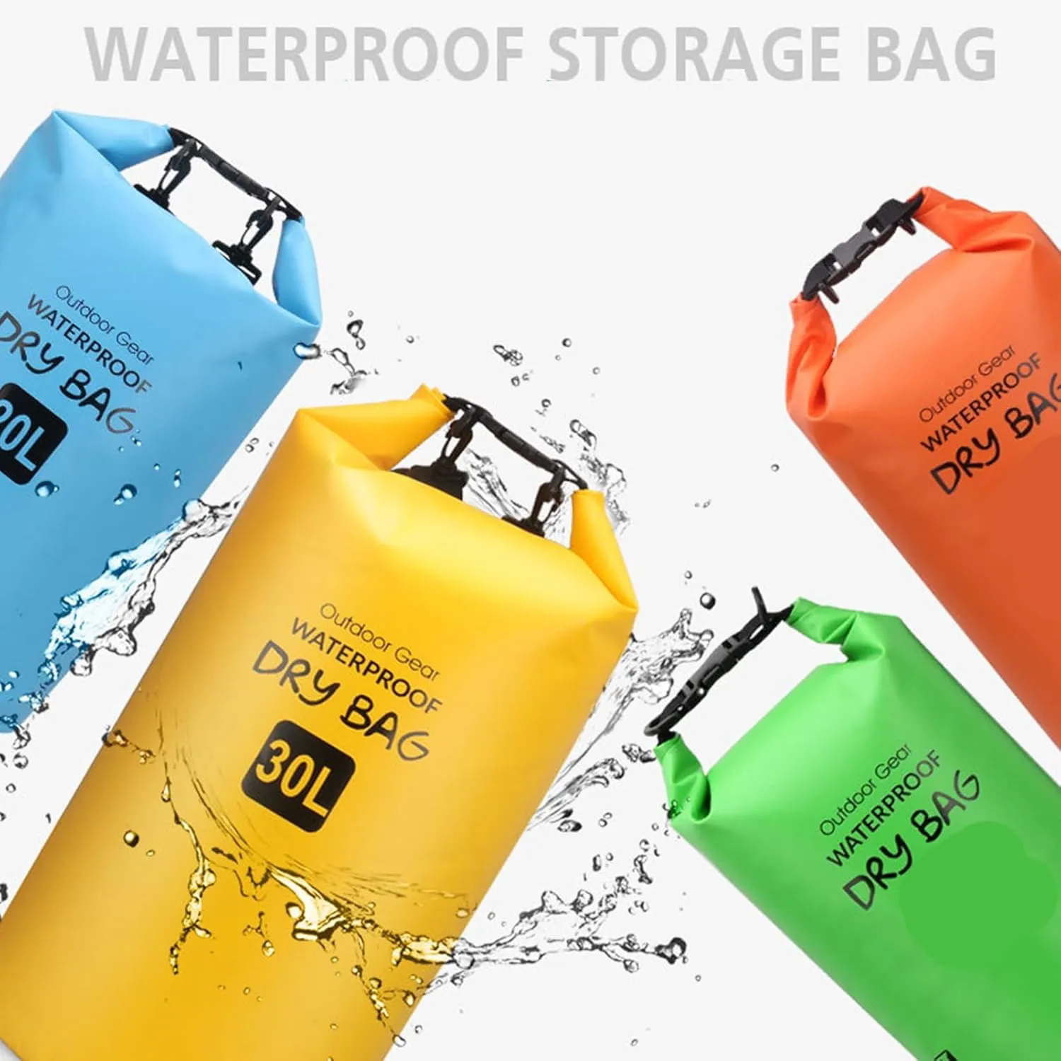 Outdoor Beach Buckled Storage Sacks Waterproofs Dry Bag Swimming Bag Floating Bags for Camping Hiking Trekking, Rose Re, 20L