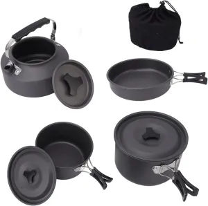 Outdoor Camping Cookware Set, Camping Cookware Mess Kit, Portable Camping Pot Pan Set for Backpacking Hiking Picnic