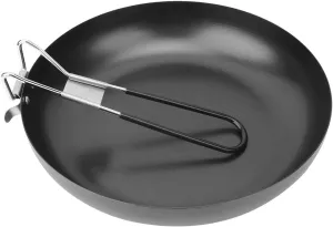 Outdoor Portable Pan Foldable Camping Cookware NonStick Cooking Frying Pan for Camping Hiking Picnic Iron Rubber Coating 24cm Diameter 476g