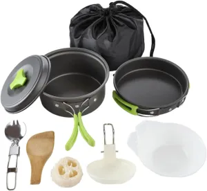 Outdoor Pot Set Titanium Camping Pot Frying Pan and Utensil Set for Camping