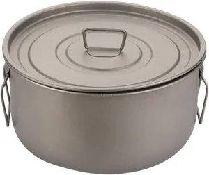 Outdoor Titanium Pot 1.8L Easy to Clean Soup Pot for Hiking Picnic Equipment