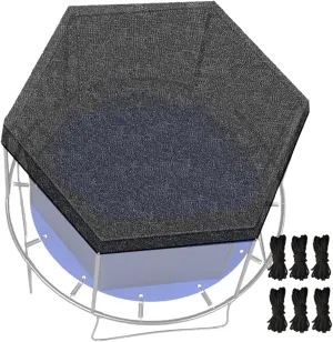 Outdoor Trampoline Shade Net Sun Protection Anti-UV Top Cover Breathable UV & Leaves Resistant Trampolines Canopy