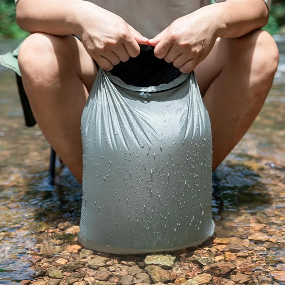 Outdoor Water proof Dry Bag - Silicon Coated Nylon, Ideal for Camping, Drifting, Hiking, Swimming, Rafting, Kayaking, River Trekking - Dampproof Clothes Storage Bag (Grey-L)