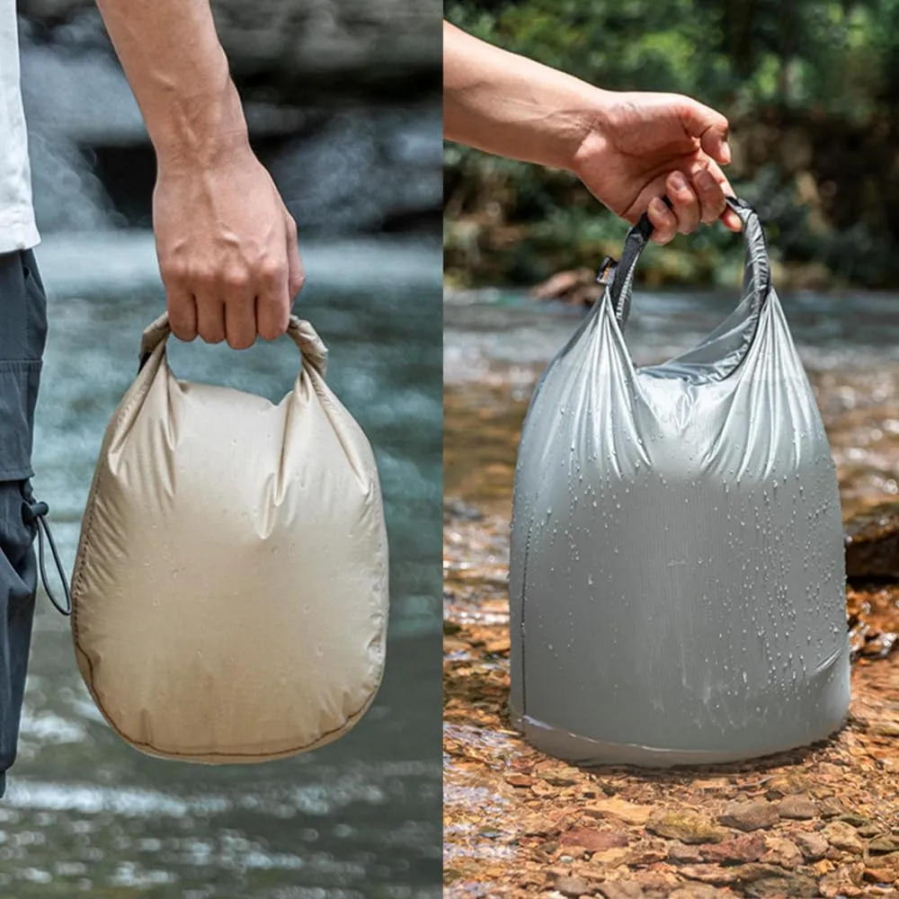 Outdoor Waterproofss DryBag Silicon Coated Nylon Camping Drifting Hiking Swimming Rafting Kayaking River Trekking Bag Dampproof Clothes Storage Bag (Khaki-L)