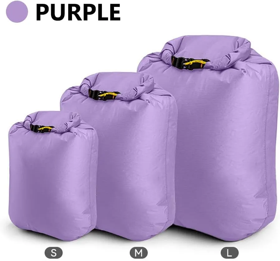 Outdoor Waterproofss DryBag Silicon Coated Nylon Camping Drifting Hiking Swimming Rafting Kayaking River Trekking Bag Dampproof Clothes Storage Bag (Khaki-L)