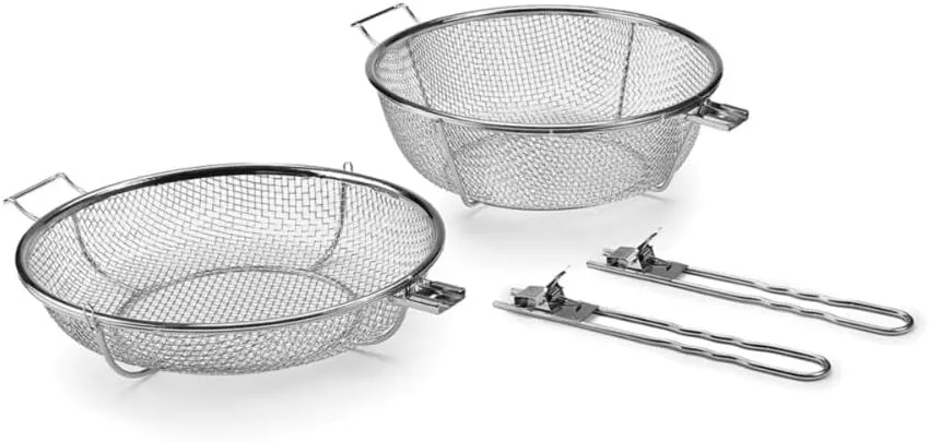 Outset 76450 Stainless Steel Jumbo Grill Basket, 11.75" 3 in 1 BBQ Basket