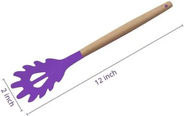 P-Plus International Purple Silicone Pasta Fork (Heat Resistant & Non-Stick)