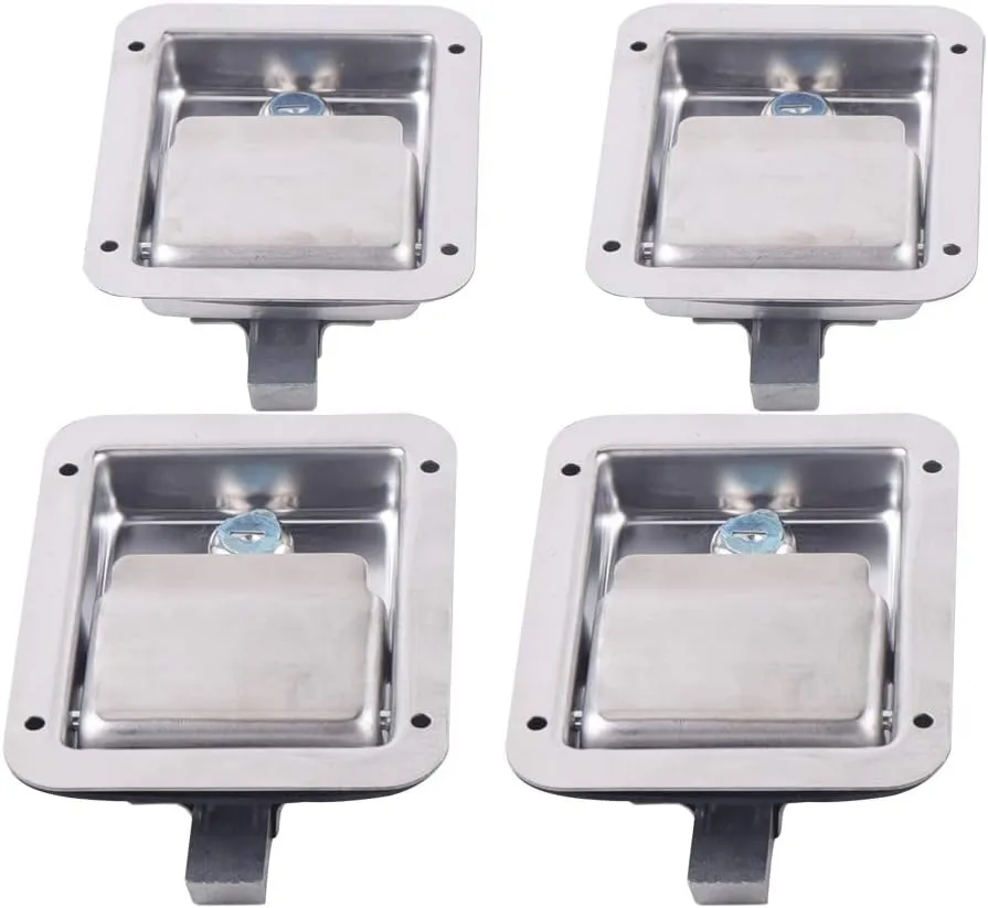 Pack of 4 Trailer Door Latches - Stainless Steel Camper RV UTV ATV Handle Truck Tool Box Lock with Keys