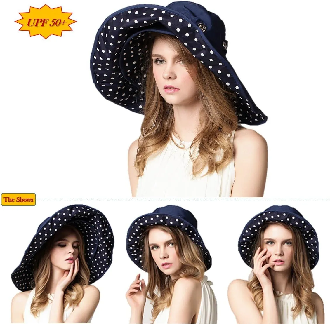 Packable Extra Large Brim Floppy Sun Hat Reversible UPF 50  Beach Sun Bucket Hat