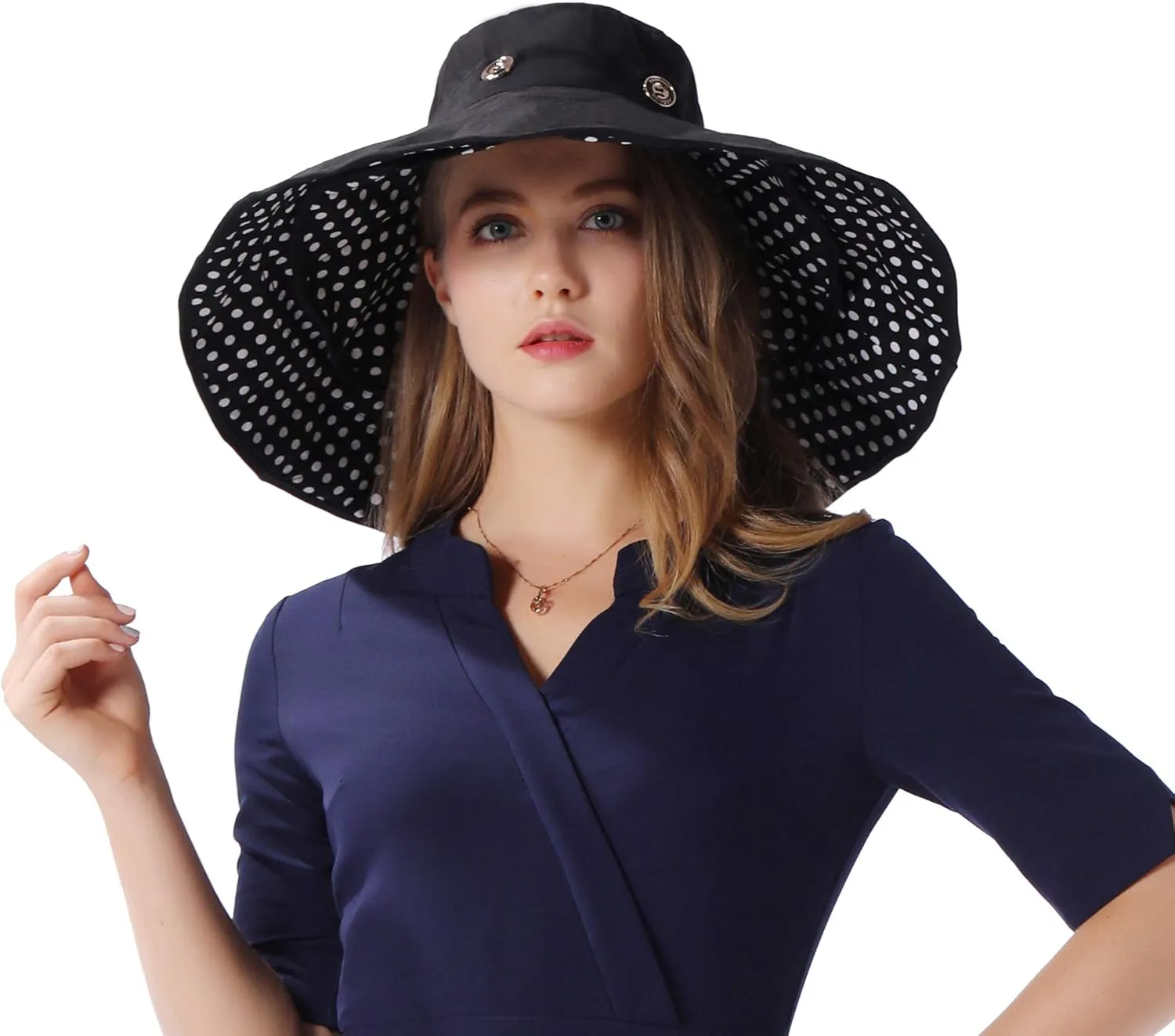 Packable Extra Large Brim Floppy Sun Hat Reversible UPF 50  Beach Sun Bucket Hat