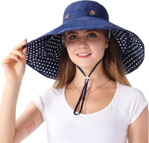 Packable Extra Large Brim Floppy Sun Hat Reversible UPF 50  Beach Sun Bucket Hat