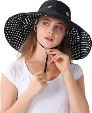 Packable Extra Large Brim Floppy Sun Hat Reversible UPF 50  Beach Sun Bucket Hat