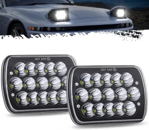 Partsam 2PCS H6054 LED Headlights 7x6 5x7 Headlamp Anti-glare Hi/Low Sealed Beam Lights Compatible with Cherokee XJ Wrangler YJ etc