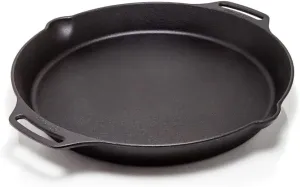 Petromax Cast Iron Fire Skillet for Kitchen or Camping, Pre-Seasoned Cookware for Campfire or Home Oven and Stove, Conducts Heat Evenly, Side Handles, 16"