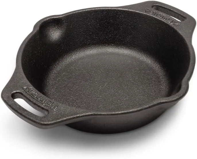 Petromax Cast Iron Fire Skillet for Kitchen or Camping, Pre-Seasoned Cookware for Campfire or Home Oven and Stove, Conducts Heat Evenly, Side Handles, 6"