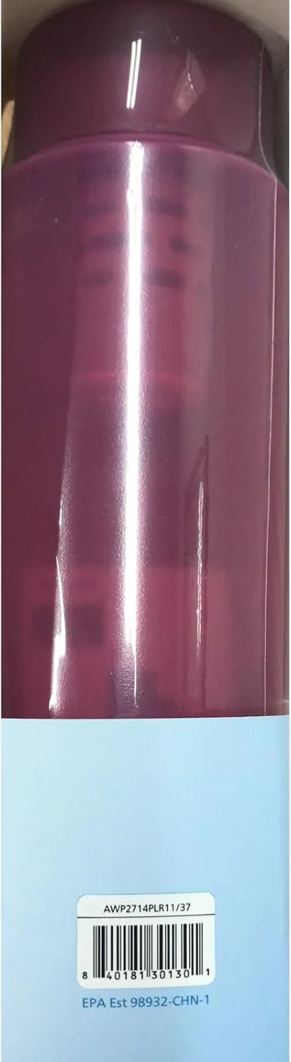 PHILIPS Water GoZero Active BPA-Free Water Bottle with Fitness Tap Water Filter, Sport Squeeze Water Bottle, Lightweight, 32 oz with Fitness Filter, Plum