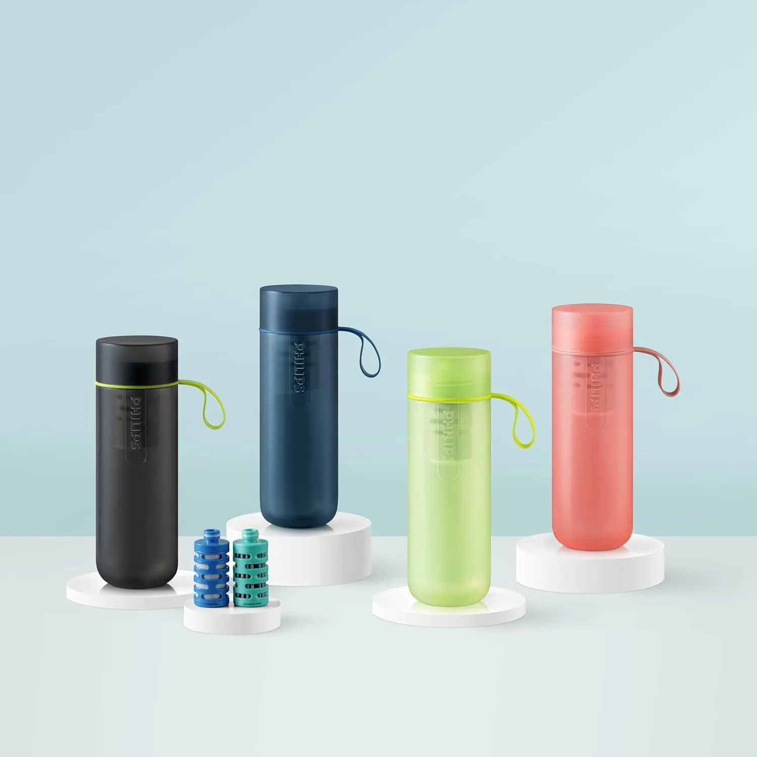 PHILIPS Water GoZero Active BPA-Free Water Bottle with Fitness Tap Water Filter, Sport Squeeze Water Bottle, Lightweight, 32 oz with Fitness Filter, Plum