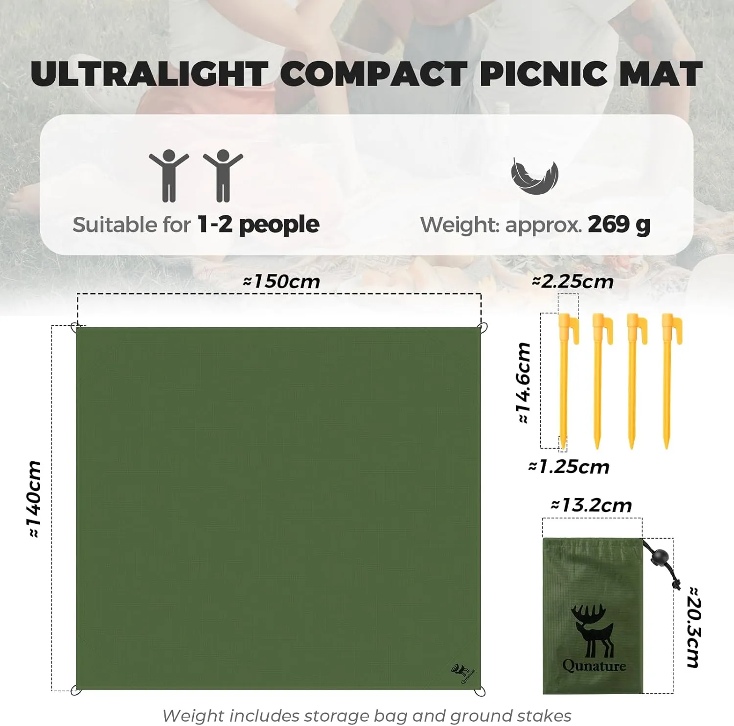 Picnic Blankets Portable Waterproof Lightweight Foldable Blanket for Outdoor Travel Camping Hiking Beach Blanket Sandproof