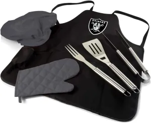 Picnic TIME BBQ Apron Tote Pro Grill Set, (Black with Gray Accents)