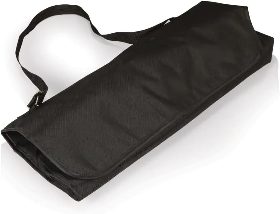 Picnic TIME BBQ Apron Tote Pro Grill Set, (Black with Gray Accents)