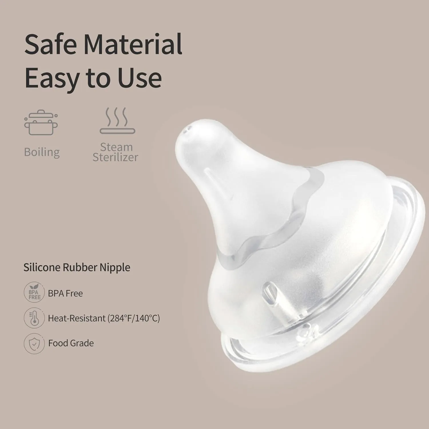 Pigeon Silicone Nipple (LL) with Latch-On Line, Natural Feel, 9  Months, 4 Counts