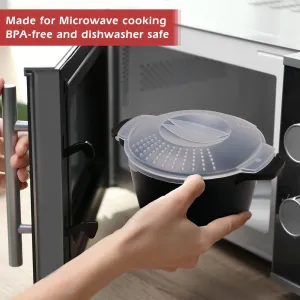 Pαmperεd Chεf Large Micro Cookware 2 Quart, Microwave Steamer for Vegetables, Cooker for Microwave - BPA Free, Dishwasher Safe
