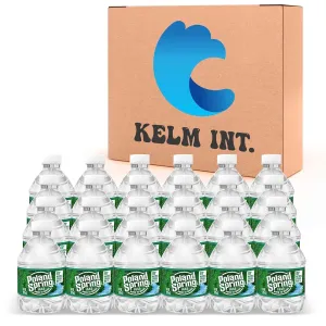 Poland Spring 8 oz Mini Water Bottles - 48 Pack Mini Bottled Spring Water for On-the-Go and Home Office Use - BPA-Free and Recyclable by Kelm Int.