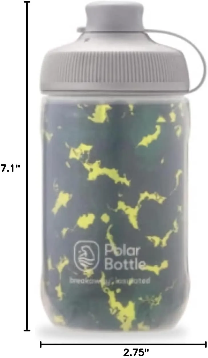 Polar Bottle Breakaway Muck Insulated Mountain Bike Water Bottle - BPA Free, Cycling & Sports Squeeze Bottle with Dust Cover