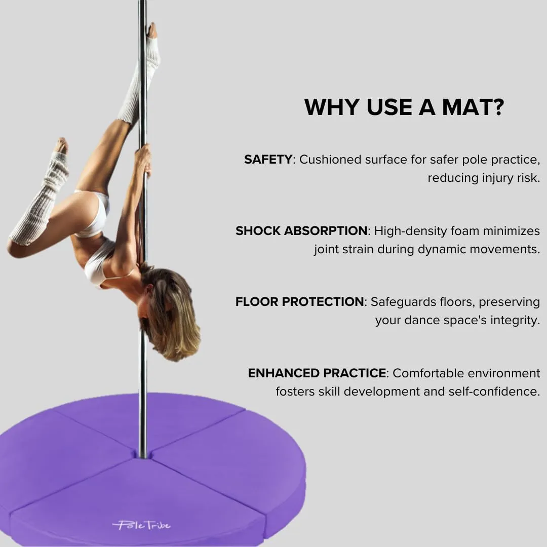 Pole Tribe Pole Dance Mats, 3.6" Thick, 5ft Wide Pole Crash Mats, Specialized Fall Safety Padding Made for Pole