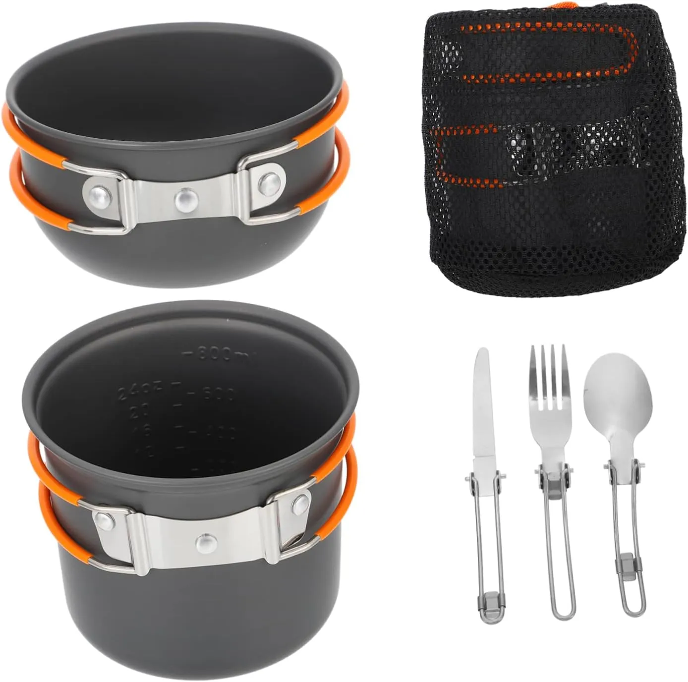 POPETPOP Camping Pot Portable Cooking Pot Set 1-2 Person Outdoor Cookware Camping Cookware Portable Cutlery Cooker Set