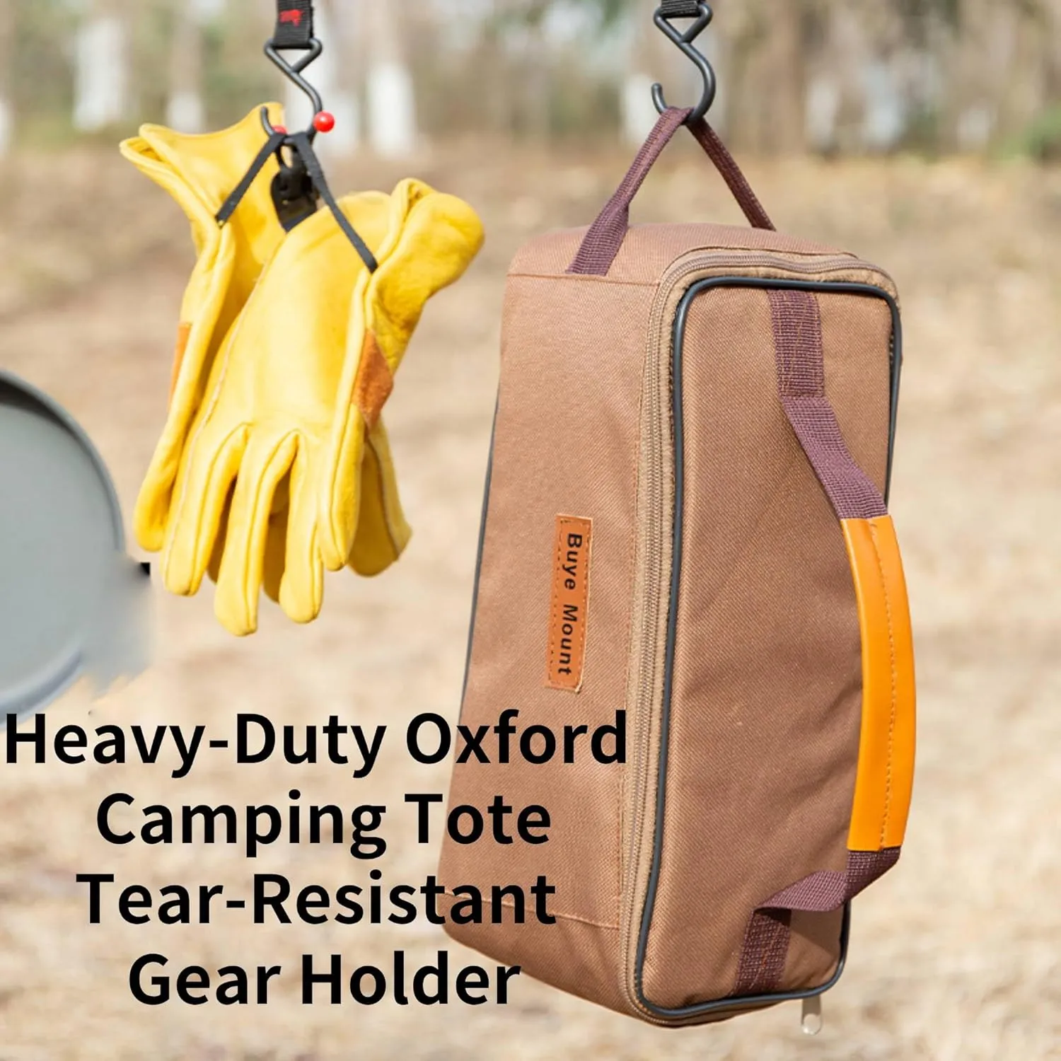 Portable Camping Organizer Bag, Large Capacity Multifunctional Storage Bag, Portable Pouch for BBQ Camp Cookware Kitchen Kit (Army Green)
