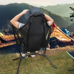 Portable Chairs Camp Chair Outdoor Camping Chairs for Fishing Lounger Luxury Breathable Mesh Construction 2 Side Pockets (Color : Grey)