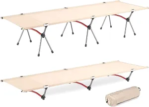 Portable Detachable Extra Wide Sleeping Cot, Folding Camping Cot,Max Load 330 LBS, Compact for Outdoor Indoor use for Camping, BBQ, Hiking, Backpacking, Beach, Office(Khaki)