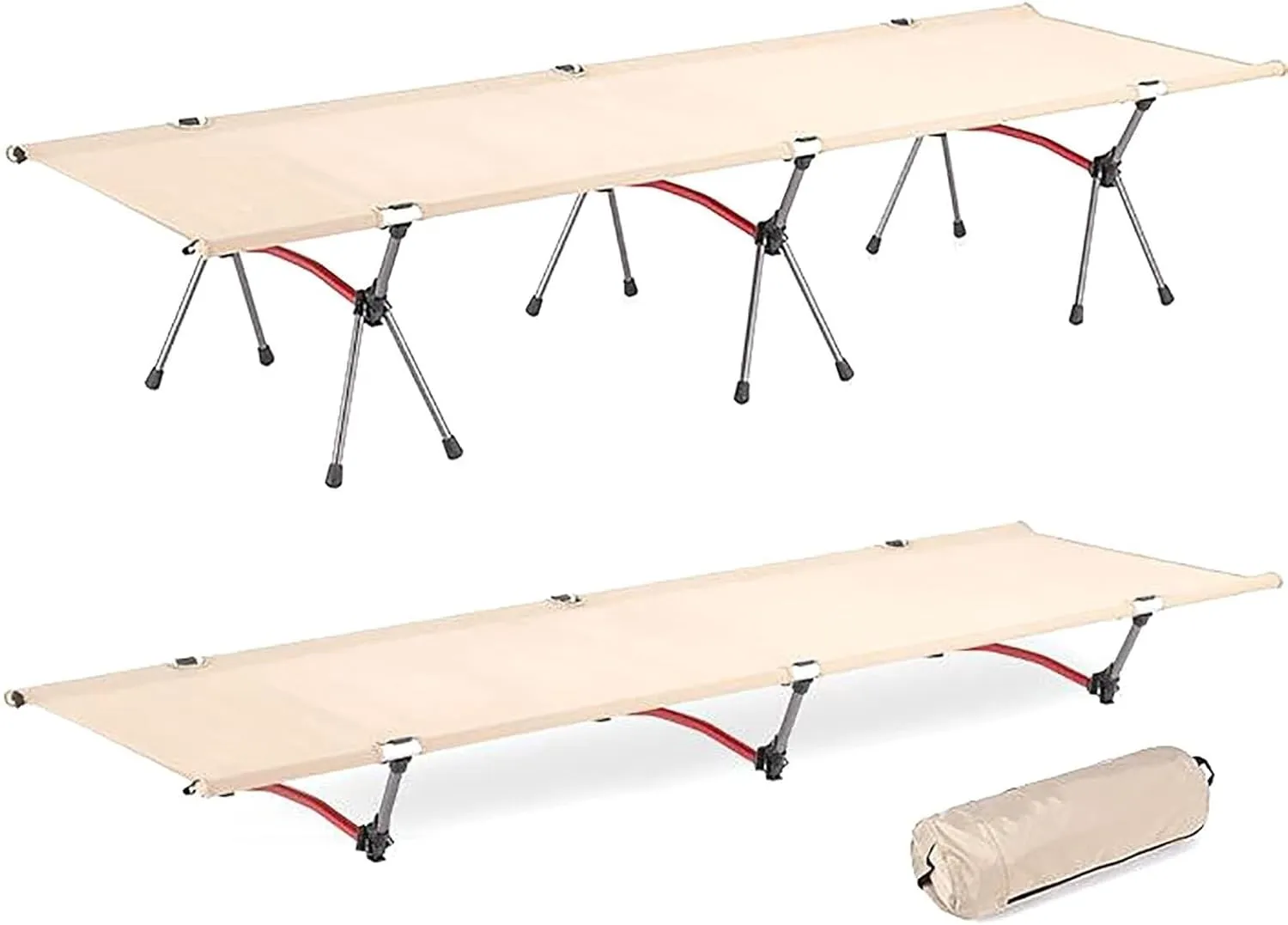 Portable Detachable Extra Wide Sleeping Cot, Folding Camping Cot,Max Load 330 LBS, Compact for Outdoor Indoor use for Camping, BBQ, Hiking, Backpacking, Beach, Office(Khaki)