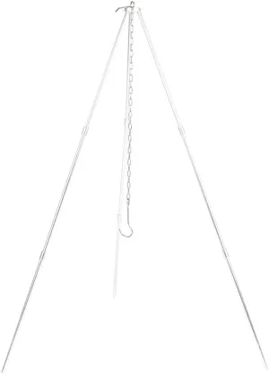 Portable Foldable Hanging Tripod Camping Picnic BBQ Cooking BBQ Grills for Outdoor with Chain Design, Easy to Assemble and Carry, Suitable for Team and Family Use