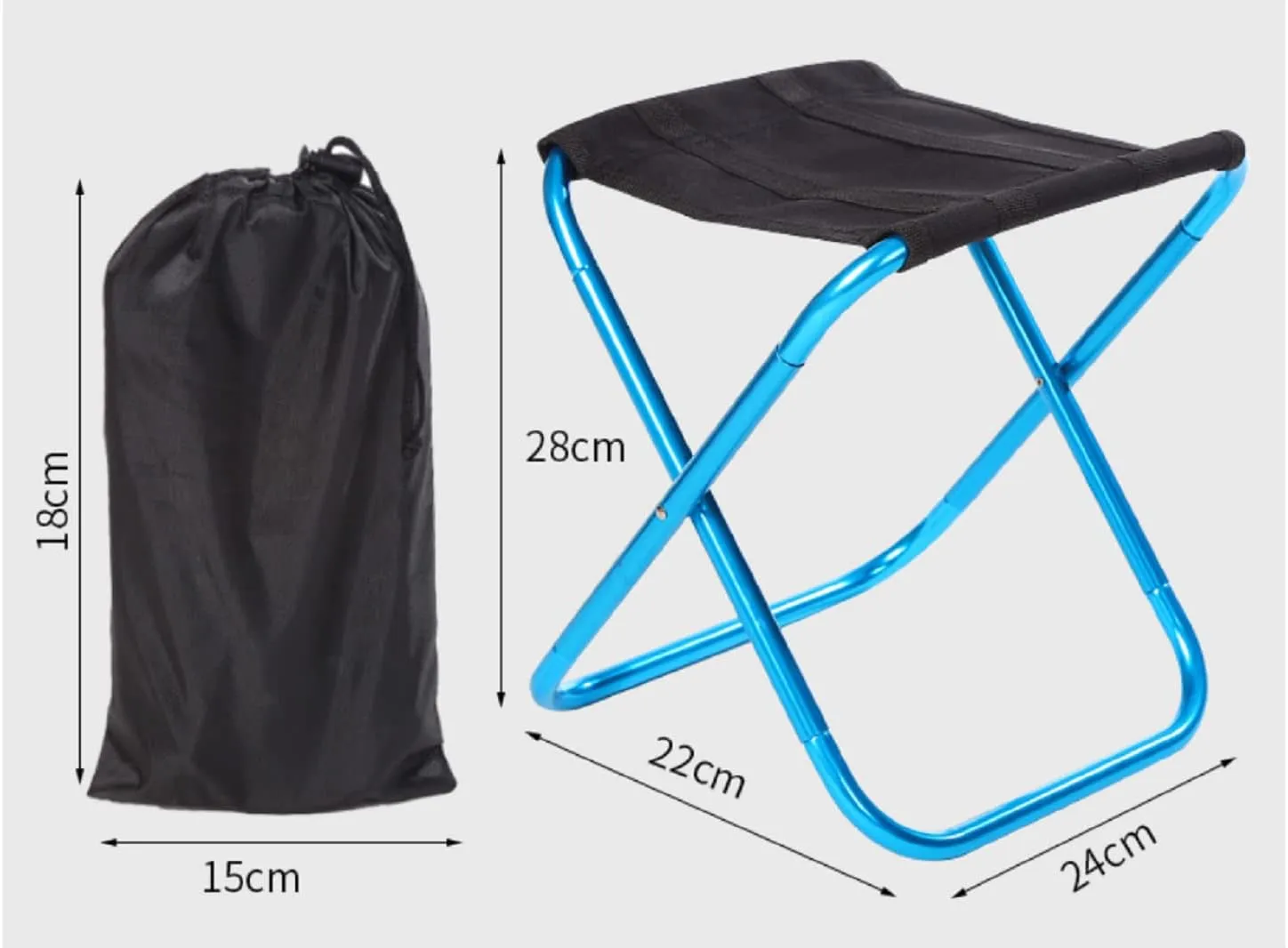 Portable Folding Stool Outdoor Foldable Lightweight Aluminum Stools with Storage Bag for Fishing Picnic Camping BBQ /2561