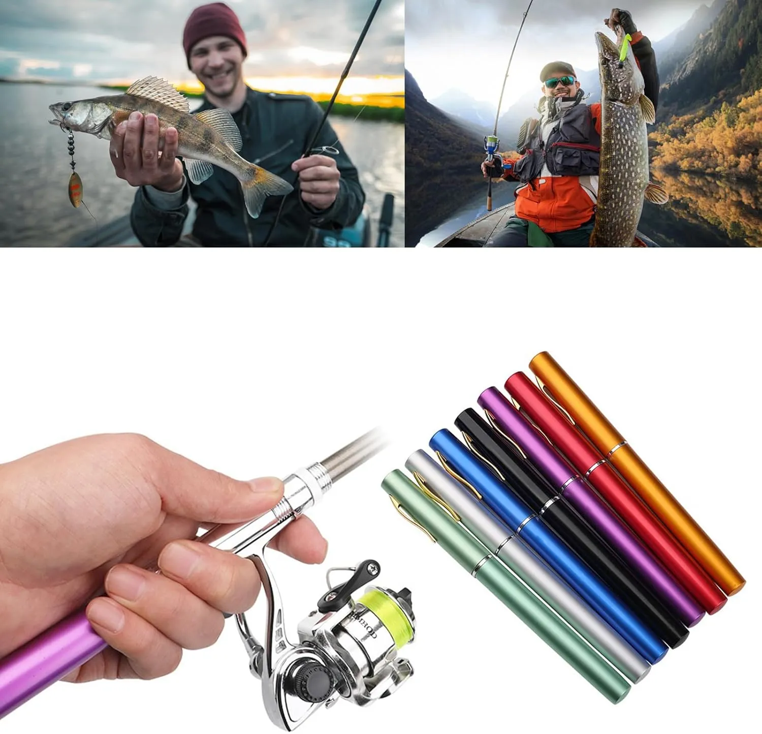 Portable Pocket Fishing Rod Telescopic Pen Shaped Fishing Rod Fishing Rod for Freshwater Fishing