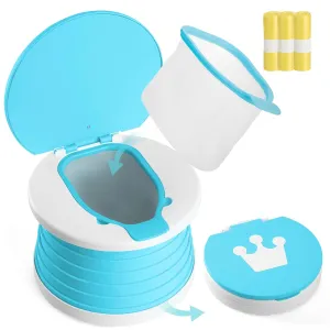 Portable Potty, Travel Potty Training For Car, Collapsible Toddler potty Chair - Blue