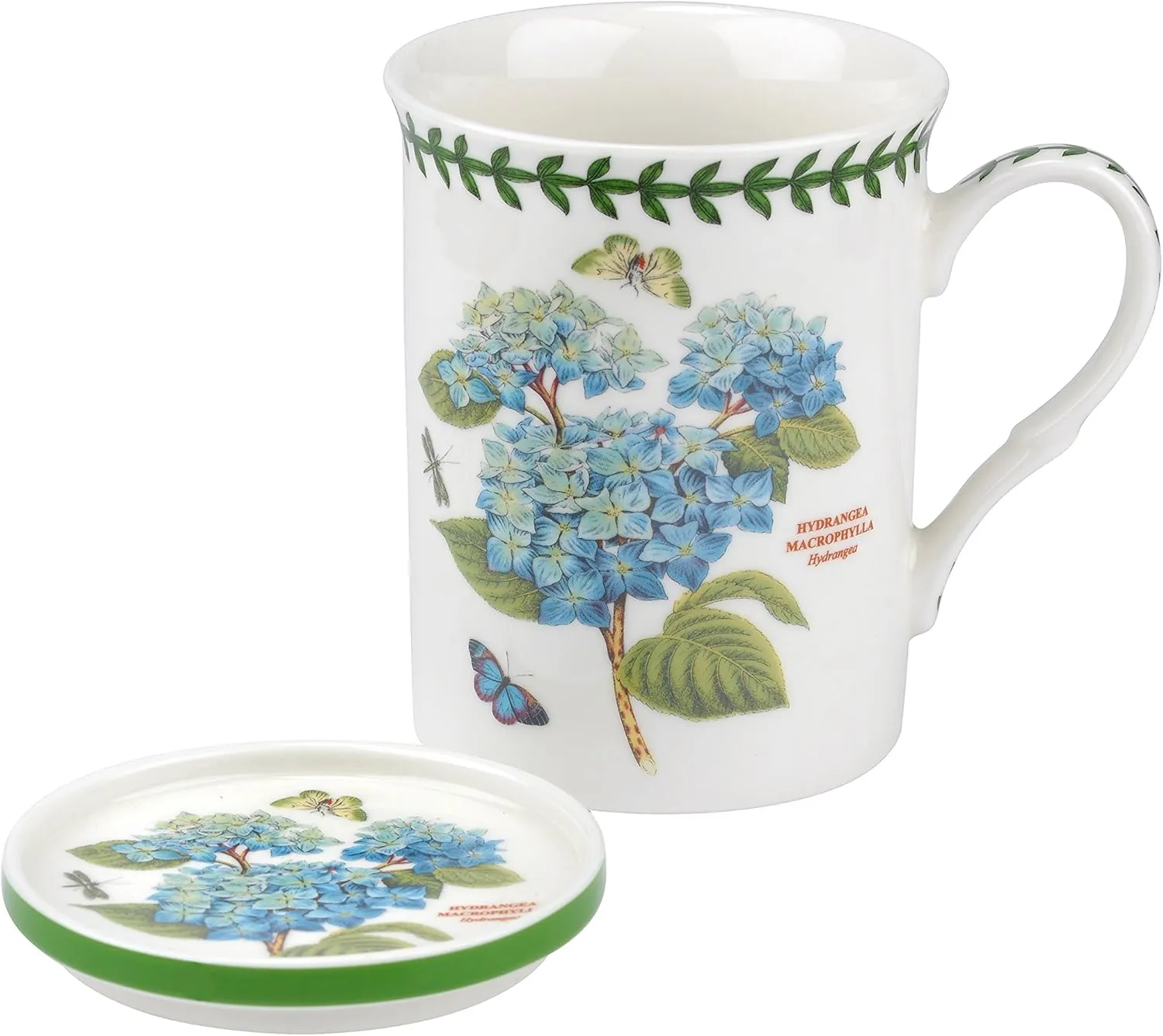Portmeirion Botanic Garden Blue Hydrangea Mug and Coaster Set